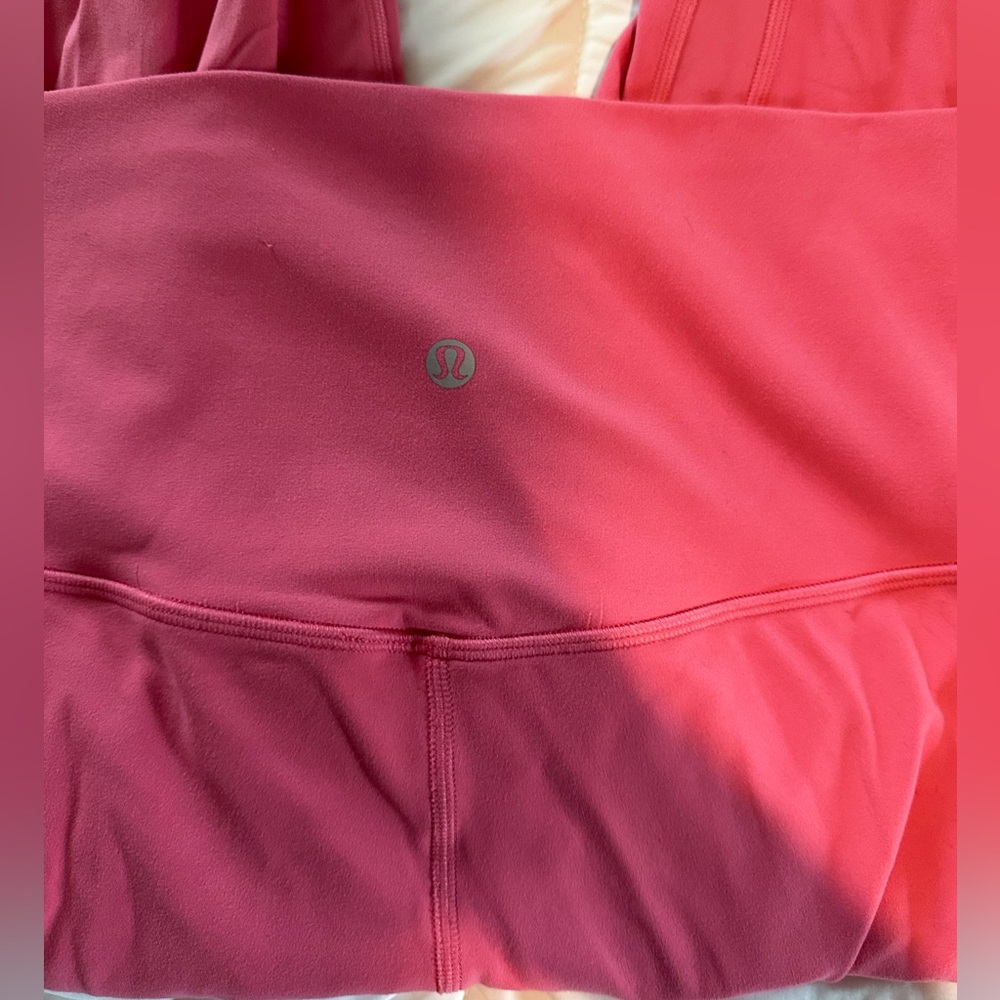Lululemon Align Cropped hot pink leggings.